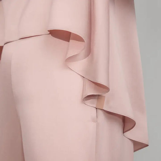 Washable Silk Back Slit Pant Set
