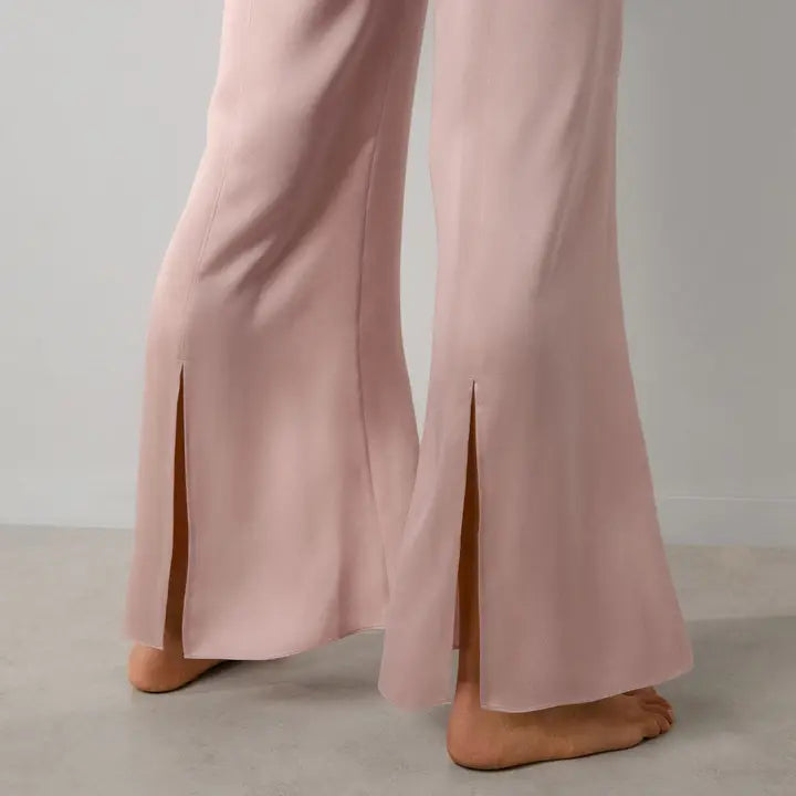 Washable Silk Back Slit Pant Set